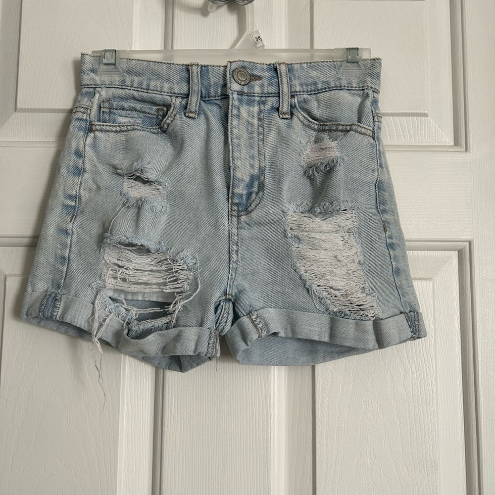 Ripped Denim Shorts